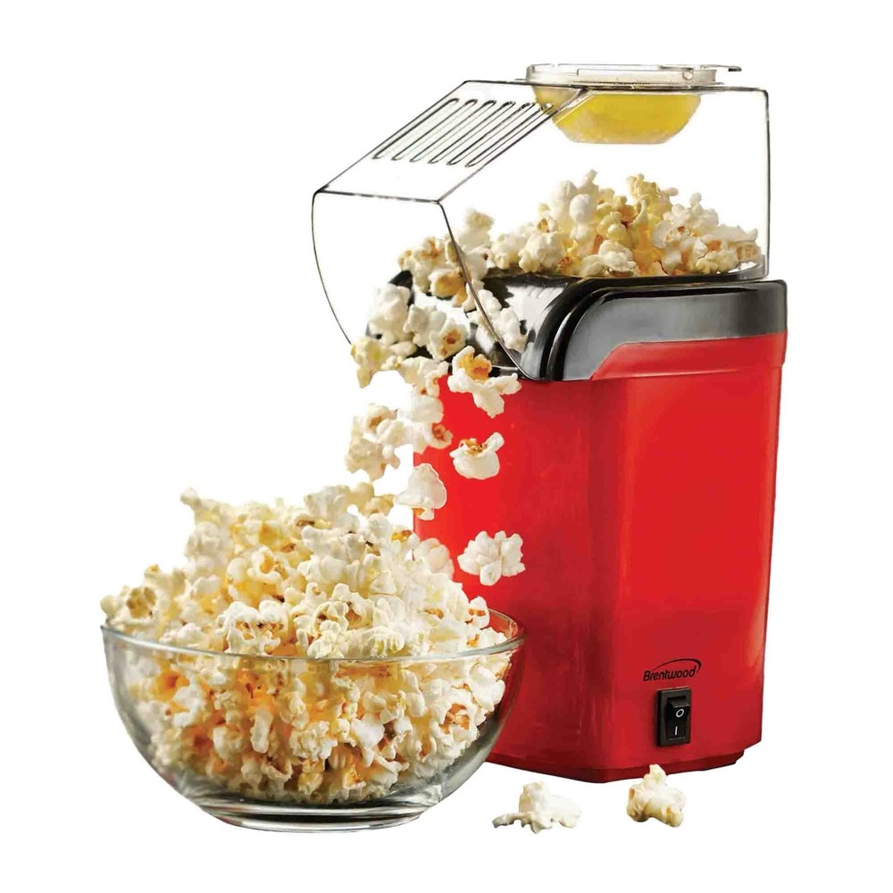 BRENTWOOD PC-486R 8-CUP HOT AIR POPCORN MAKER, RED